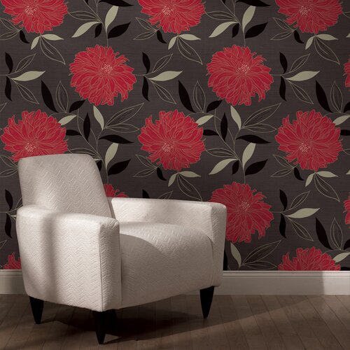 Blue Mountain Floral Wallpaper | Wayfair